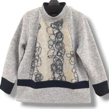 튜닉 풀오버 티셔츠 상의 라이트 그레이 하이넥