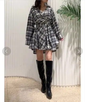 [ SNIDEL ] 디자인 셔츠 미니 원피스