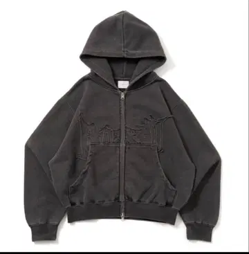 BLESS U BU pigment zip hoodie 블랙