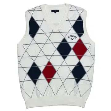 착용 1회 캘러웨이 아가일 니트 베스트 골프웨어