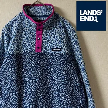 LANDS'END 스냅 셔츠 플리스/L/블루