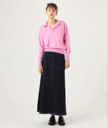 MACPHEE 세미 플레어 맥시 스커트