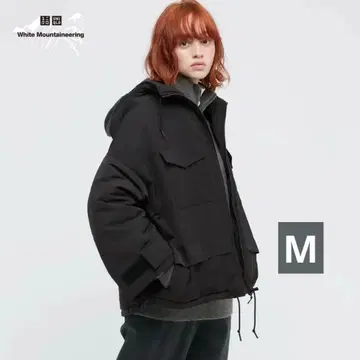 유니클로 x 화이트 마운티니어링 하이브리드 다운 오버사이즈 파카 블랙