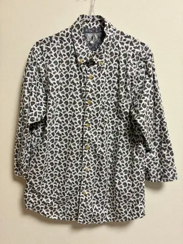 다케오 키쿠치 7부 소매 셔츠 페이즐리 무늬