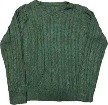 빈티지 그린 케이블 니트