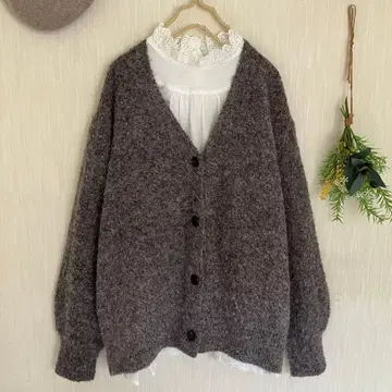 새상품 사만사 모스모스 그레이*V넥 포근한*기모 가디건