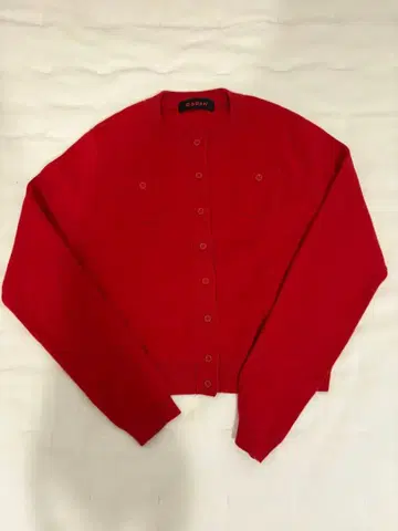 CABaN 가디건 빨간색 레드 니트 포켓 캐시미어 혼방 xs