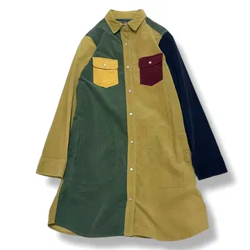 go slow caravan 코듀로이 셔츠 원피스 바이컬러 1