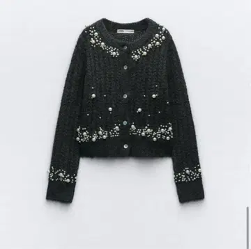 ZARA 자라 펄 비즈 니트 가디건 새상품