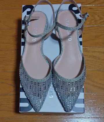 [ 새상품 ] STACCATO 시스루 비쥬 세퍼레이트 플랫슈즈