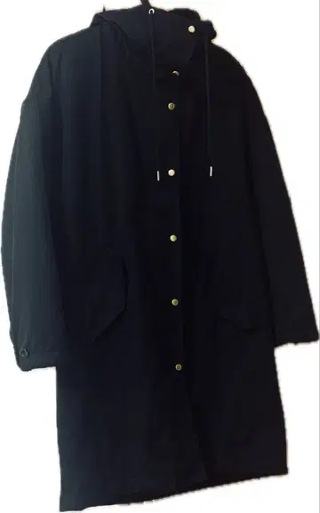 AZUL 블랙 모즈 코트 후드 부착