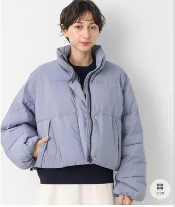 KELTY 블루 인슐레이션 크롭 숏 기장 패딩 자켓