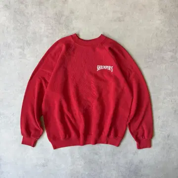 90s USA Hanes 래글런 맨투맨 백 프린트 레드 빨간색