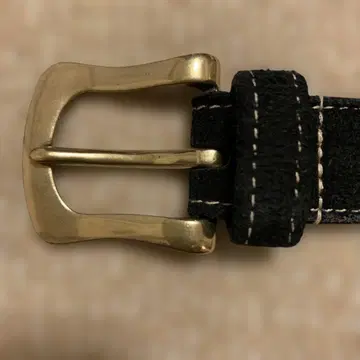 P.C.J. 천연 가죽 벨트 블랙(스웨이드)