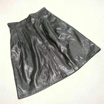 [올리브 데 올리브] (F) 미니 스커트 인조 가죽 허리밴딩 있음