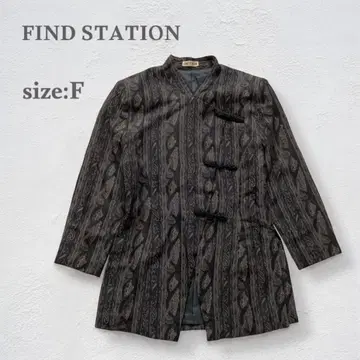 자카드 차이나 자켓 차이나복 일본제 프리 사이즈 빈티지 F