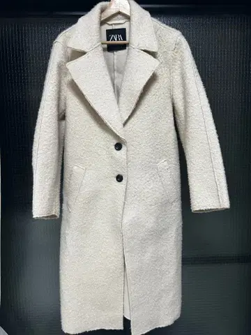 ZARA 부클레 체스터 코트 롱 기장 베이지 S