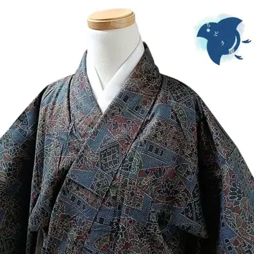 C32 치도리야 기모노 츠무기 풍경 스카이블루 파랑