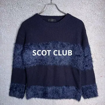 SCOT CLUB 이소재 절개 니트 스웨터 네이비 9호 페더야