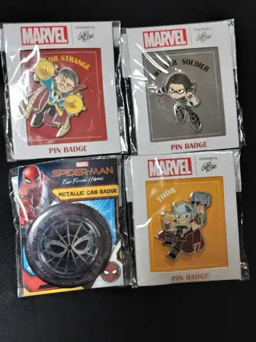 MARVEL 핀 배지 캔뱃지 윈터 솔저 스파이더맨