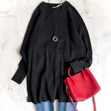 [새상품] 빔즈 보이 써멀 빅 실루엣 크루 티셔츠 차콜