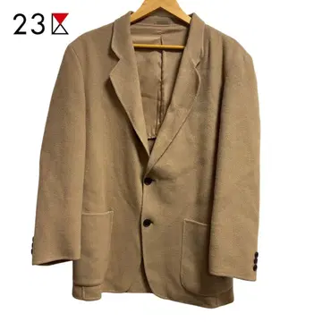 23구 캐시미어 혼방 베이지 테일러드 자켓 플리스풍 원단