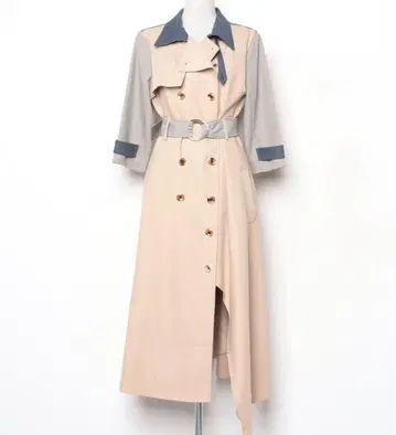 [ 새상품급 ] redyazel 레이디 아젤 컬러 블록 트렌치 원피스