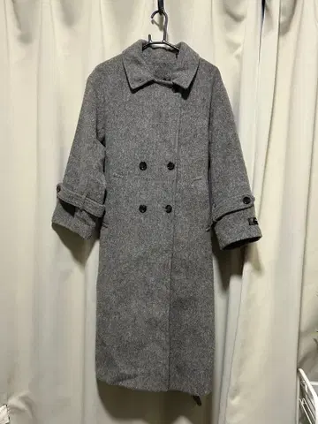 ViS 비슈 울 혼방 샤기 롱 코트