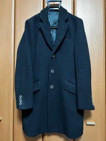 블랙 헤링본 체스터 코트