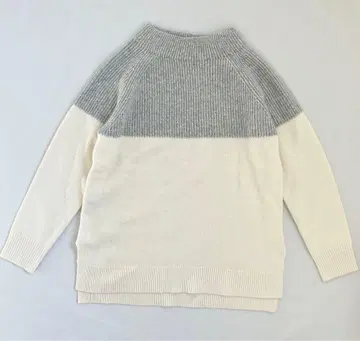 23구 울 캐시미어 혼방 배색 바이컬러 니트 울 캐시미어 40