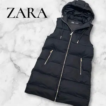 새상품급 ZARA 자라 롱 다운 베스트 다운 자켓 충전솜 블랙