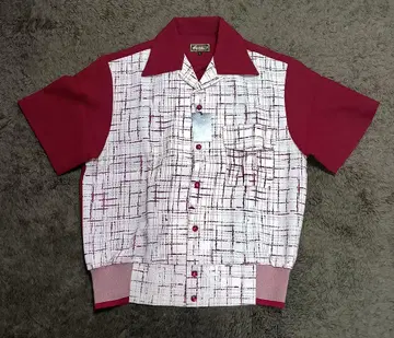 새상품 Good Rockin' 셔츠 L 사이즈 와인/화이트 로카빌리