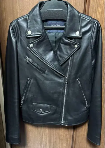 sophila 블랙 더블 라이더 가죽 자켓