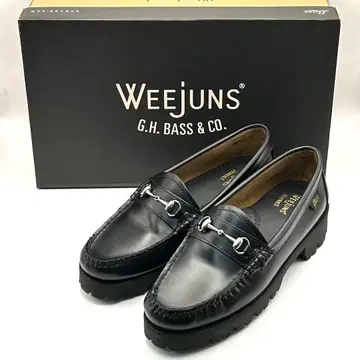 미사용급 G.H. BASS [ 24.5cm ] 비트 로퍼 통굽 블랙