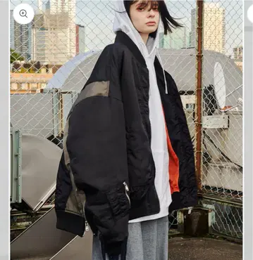 오버 사이즈 블랙 MA-1 자켓