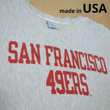 [ 90s 자수 택 ] 2단 물감 프린트 리버스 위브 NFL 미식축구