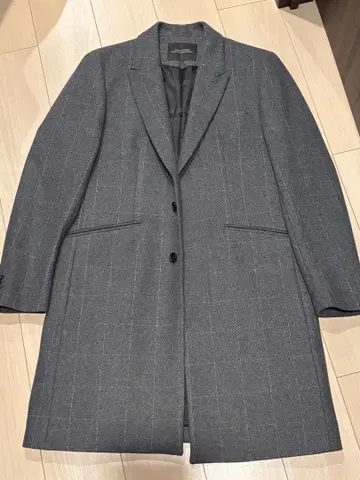 나노 유니버스 멜톤 체스터 코트 M 사이즈 그레이 체크