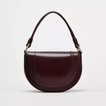 자라 캔버스 스티치 크로스 바디백 보르도