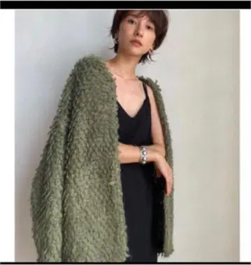 CLANE(클라네) 모헤어 루프 벌키 니트 가디건 그린 2