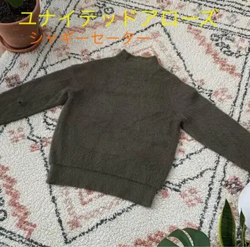 [ 유나이티드 애로우즈 ] 샤기 스웨터 브라운 그린