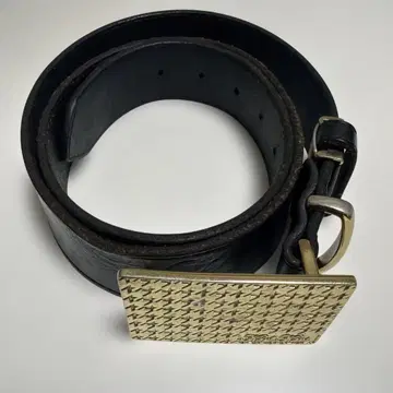 칼카니 블랙 가죽 벨트