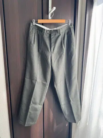 그린 그레이 슬랙스 편직 지퍼