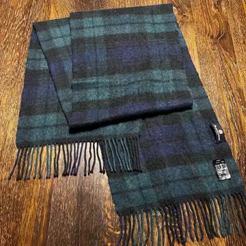 아쿠아 스큐텀 캐시미어 머플러 블랙워치 패턴