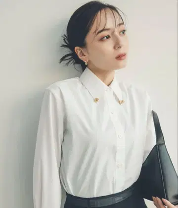 anuans 액세서리 디테일 셔츠 화이트