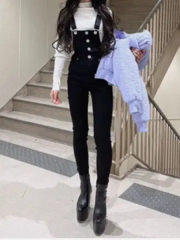 GYDA 백 크로스 스키니 데님 살로펫 블랙