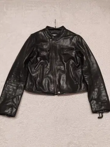 GYDA 레이스업 램 가죽 라이더 자켓