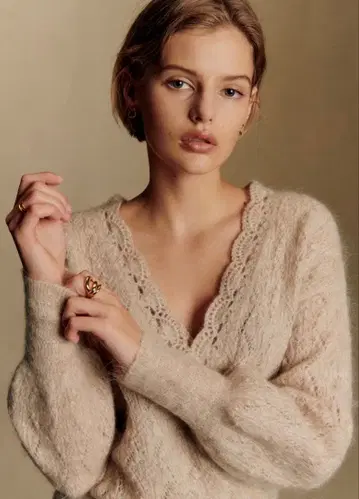 SEZANE NATHALIA 스웨터 멜란지 베이지 XS