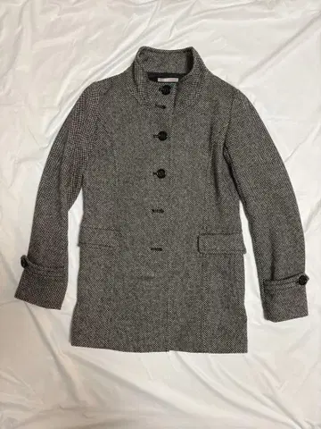 그레이 헤링본 울 코트 38 사이즈
