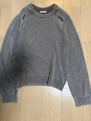 ZARA 브라운 리브 스웨터 S