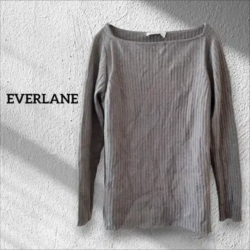 1점 한정 EVERLANE 그레이 리브 긴팔 니트 상의 [ L ]